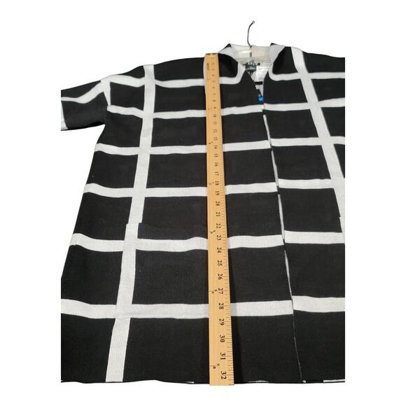 J'envie/Eli NY Reversible Window Pane Black White Cardigan Women's Size XL NWT‎ - Picture 7 of 9